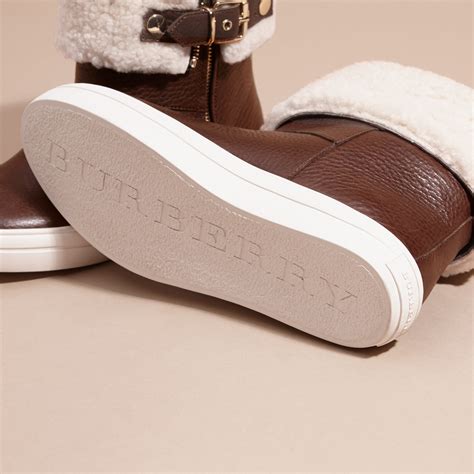 shearling-lined leather ankle boots burberry|Burberry Limited.